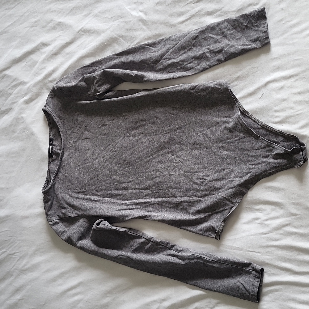 Gray Long Sleeve Bodysuit